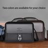 Breathable Shoulder Bag for Men, Waterproof PU Leather Briefcase, Multi-pocket Crossbody Purse for Office & Commute