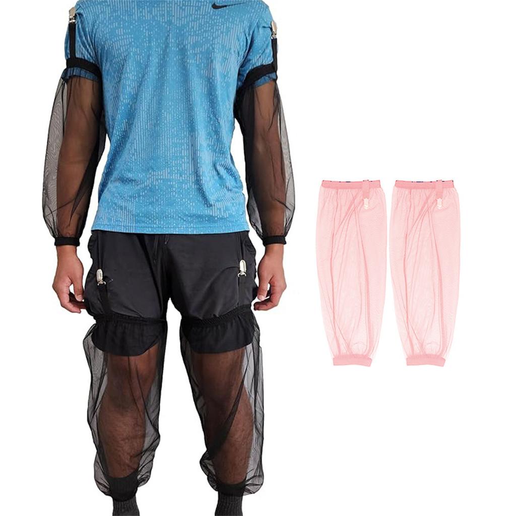 1 par de Mangas para Pies de Malla para Exteriores, Mangas para Brazos de Deportes de Supervivencia, Protectores para Piernas para Acampar, Senderismo, Pesca