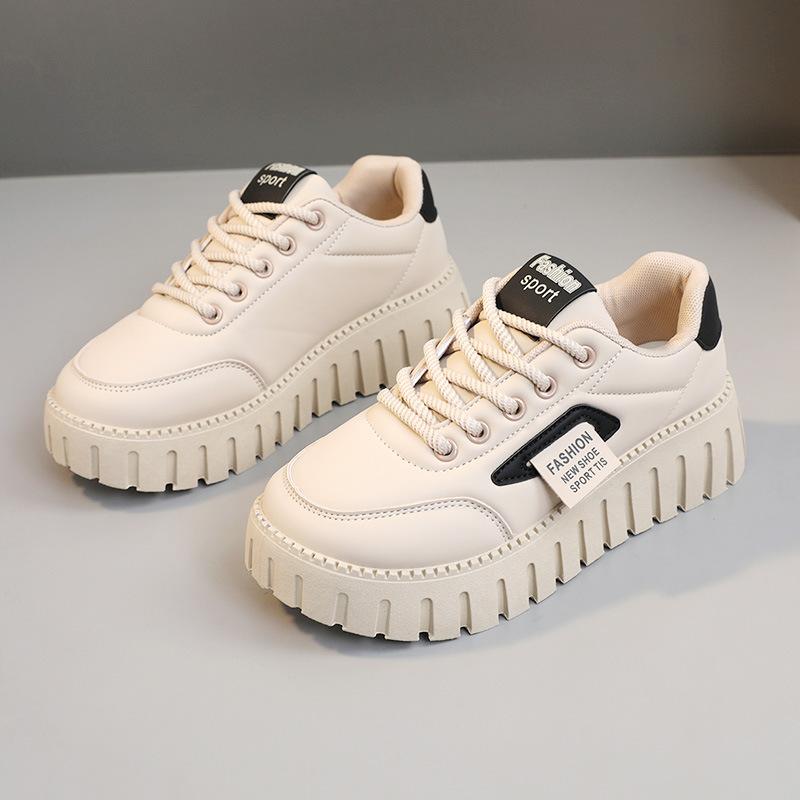 

[Customized] YB9016 new 2025 spring and summer leisure heightening muffin bottom street shot leather round head Korean version tide 40