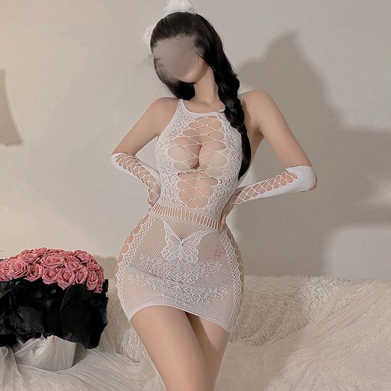 For Women  Fishnet Sexy Halter Backless Dress Low Cut Tight Pencil Cute Dress Mini Short Dress Nightclub Dance Dress Dresses