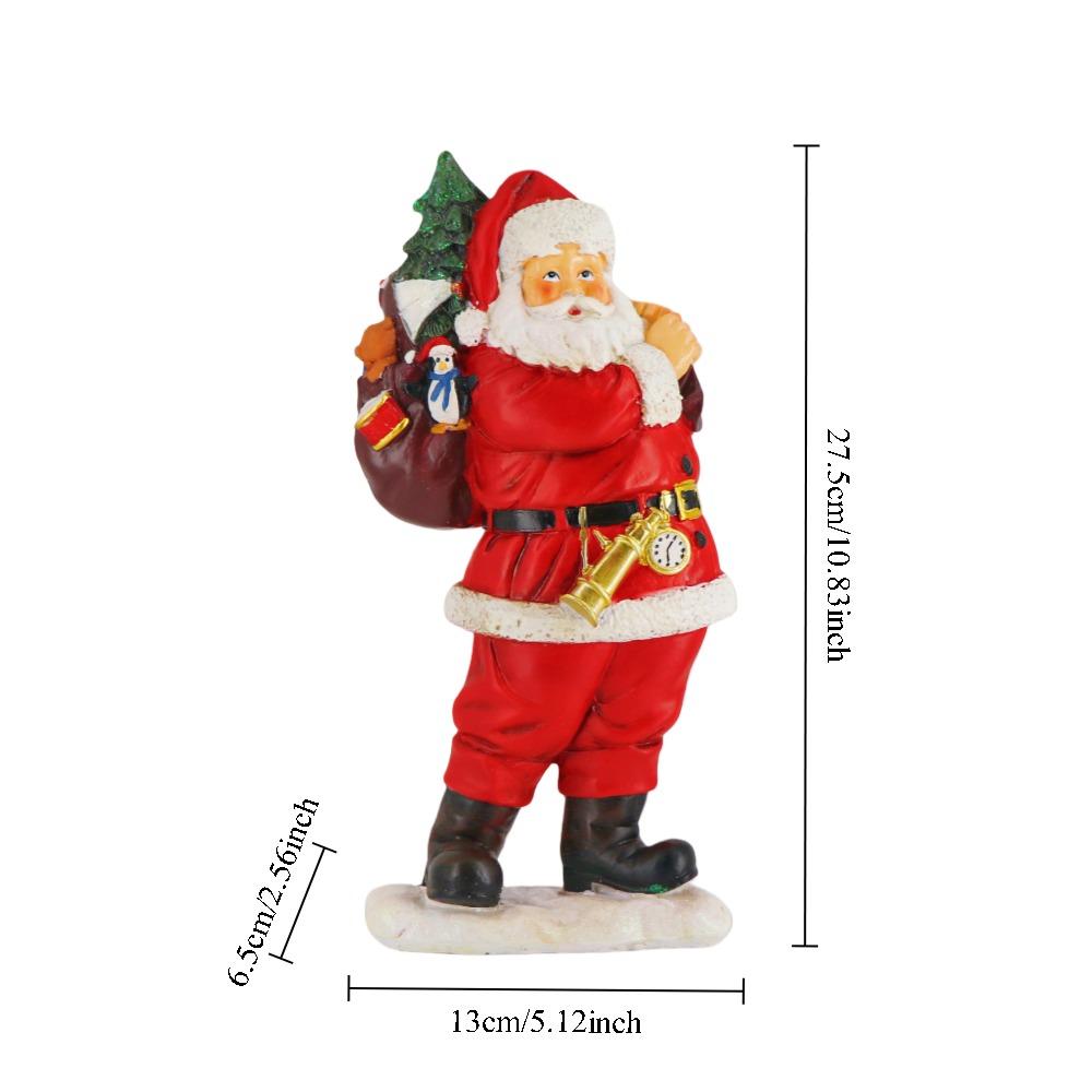 American Style Resin Santa Claus Ornaments Christmas Decor Candle Holder Home Party Holiday Supplies Atmosphere Creation Gifts