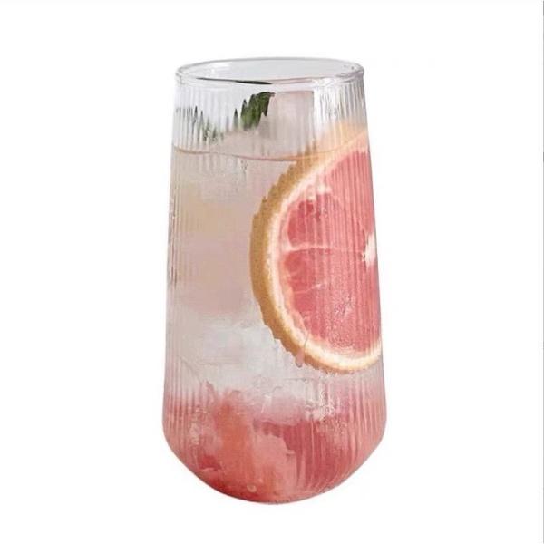 Ecarla Szklanka Ryflowana Duża Do Drinków 500Ml 6Cmx14Cm Szk151