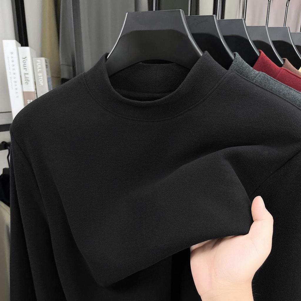 Men's Antibacterial Mulberry Silk & Wool Half-High Neck Sweatshirt