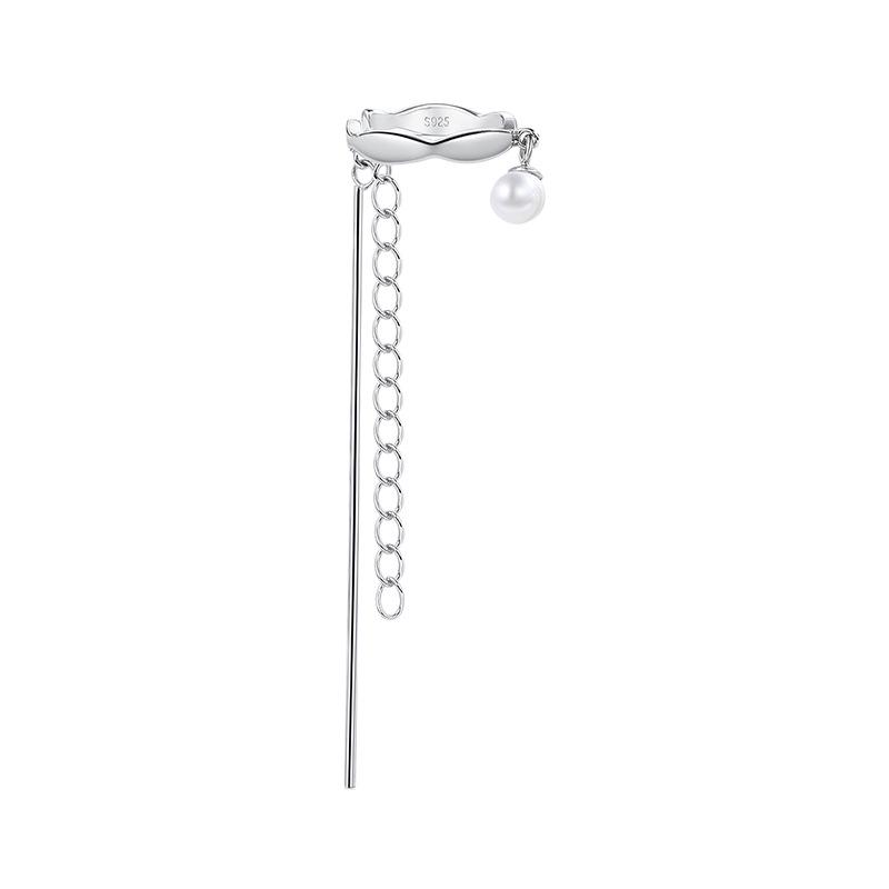 Spring Dawn Geometric Tile Chain Long Ear Cuff