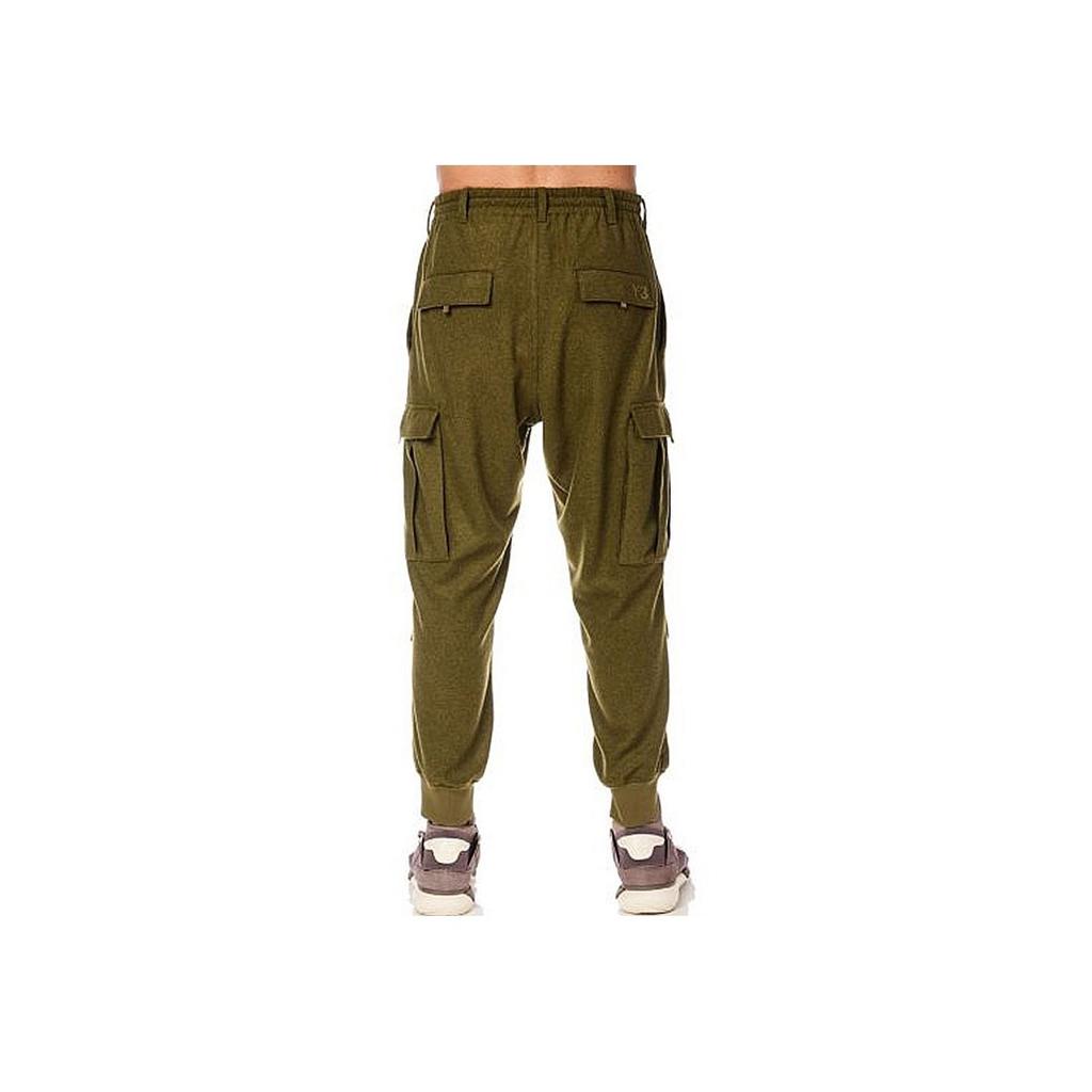Y-3 FW22 Solid Color Drawstring Cargo Pants Men Pants Green HT4476