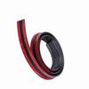 1.5mCelsius4.9ft Carbon   Soft Rubber Car Rear Roof   Spoiler Wing Lip Sticker Red