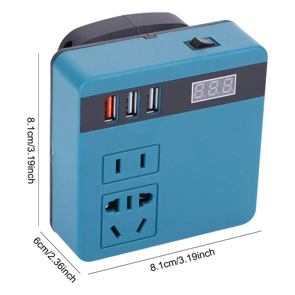 120W Lithium Battery Inverter 3 USB Ports High Power Power Converter Transformer Multifunction DC 21V To 220V for Makita