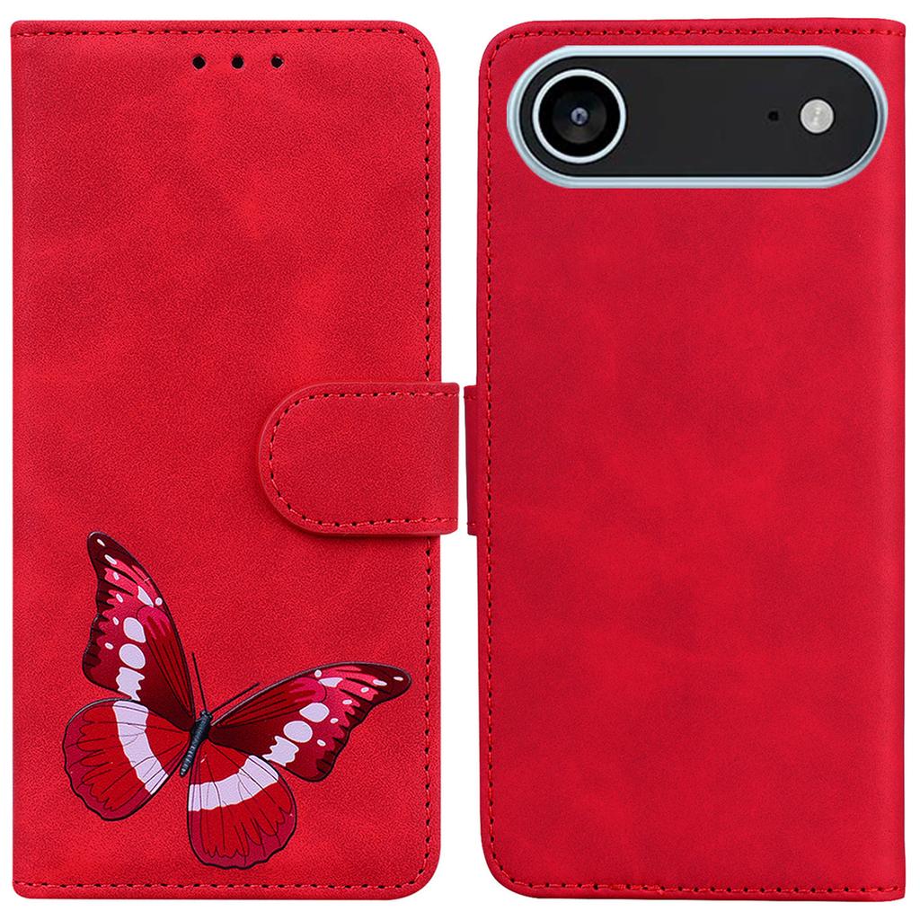 For iPhone 17 Air Stand Case PU Leather Phone Cover Butterfly Printed