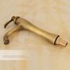 Antique Brass Single Hole Bathroom Sink Faucet, Hot Cold Water Mixer, Copper Material Basin Tap, Vintage Style