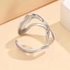 Geometric Irregular Open Design Adjustable Stainless Steel Ring In Artistic Cold Style