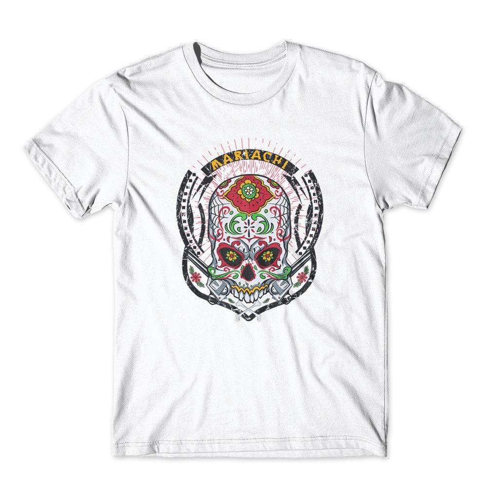 

Mariachi T-Shirt. Skull Graphic 100% Cotton Premium Tee New S разноцветный