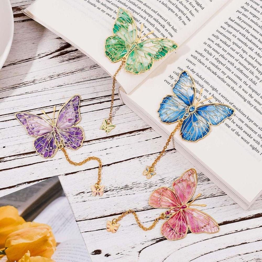 Separator Pages Metal Butterfly Bookmark Bronzing Pagination Mark  Readers