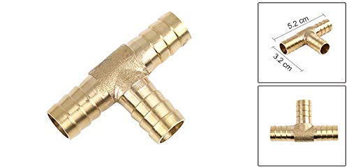 uxcell Connector Hose Connector 12mm Hose Barb Brass 3 Way