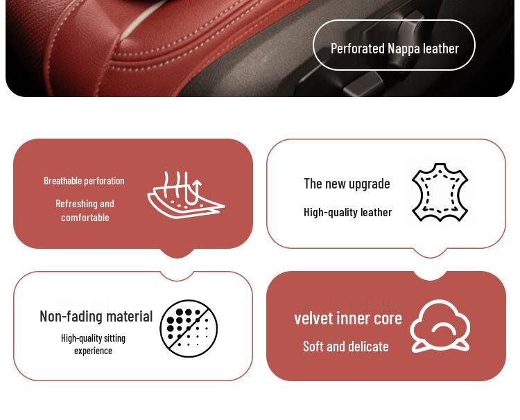 Ganzjahres-Nappaleder-Autositzbezüge für Mercedes-Benz, BMW, Tesla und Volkswagen - Weich für den Sommer