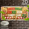 2D Flat, 1pc Vintage Aluminum Sign, Decorative Plaque and Ornament, Gingerbread for Man Cookie Parkour Candy Cane