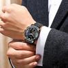 DIZIZID wristwatch men analog watch quartz chronograph 3 ATM water-resistant affordable stainless metal band date display luminous multifunction mens