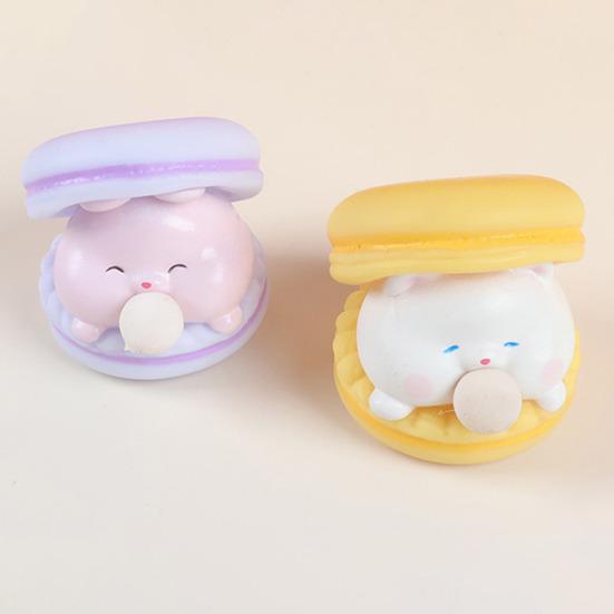 Bubble Animal Macaron Fidget Toy Stress Relief Dog Cat Rabbit Frog Squeeze Sensory Toy Anti-Anxiety Soft Stress Ball Pinch Desk Toy