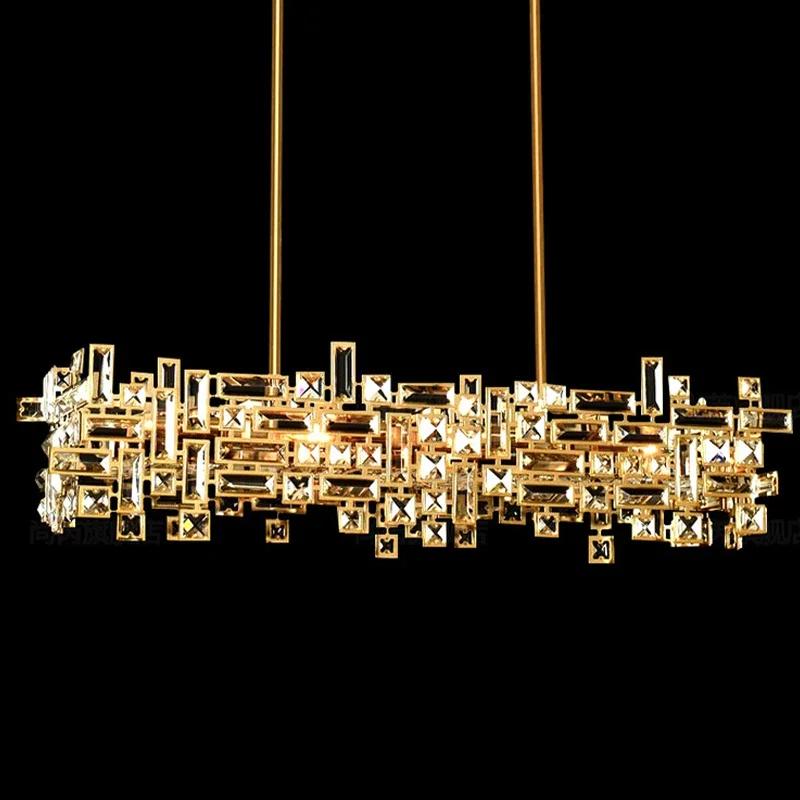 Modern luxury LED crystal chandelier living room kitchen island dining room bedroom Nordic home decoration lighting chandelier