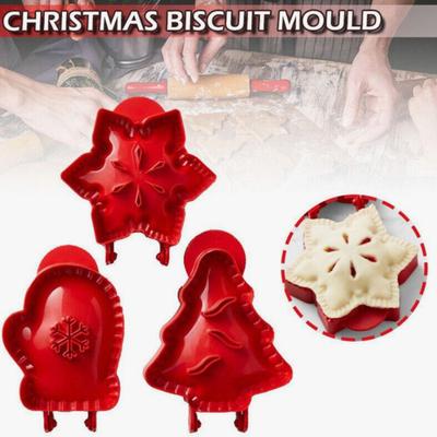 Xmas Hand Pie Mold Reusable Hand Pie Press Mold Christmas Tree Glove Star Hand Pie Maker for Baking Festivals Potluck Parties