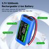 3.7V Lithium Battery Pack 5200mAh Replacement Batteries for GPS,intercom,RC Car,vehicle Trip Data Recorder,bluetooth Speaker
