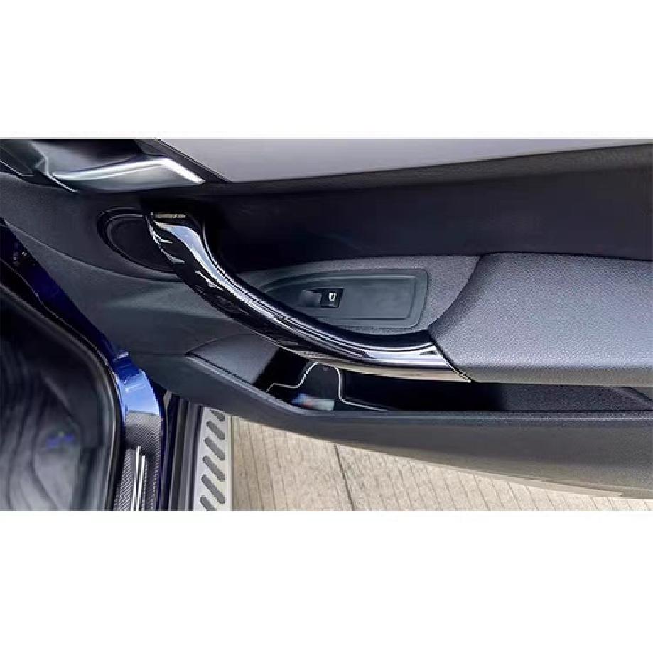 2PCS Gloss Black Inner Door Handle Pull Panel Trim For BMW X1 X2 F48 F49 F39