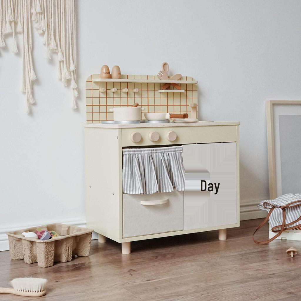 Wooden Kitchen Play Set for Kids Ages 3-6: Pretend Cooking Toy