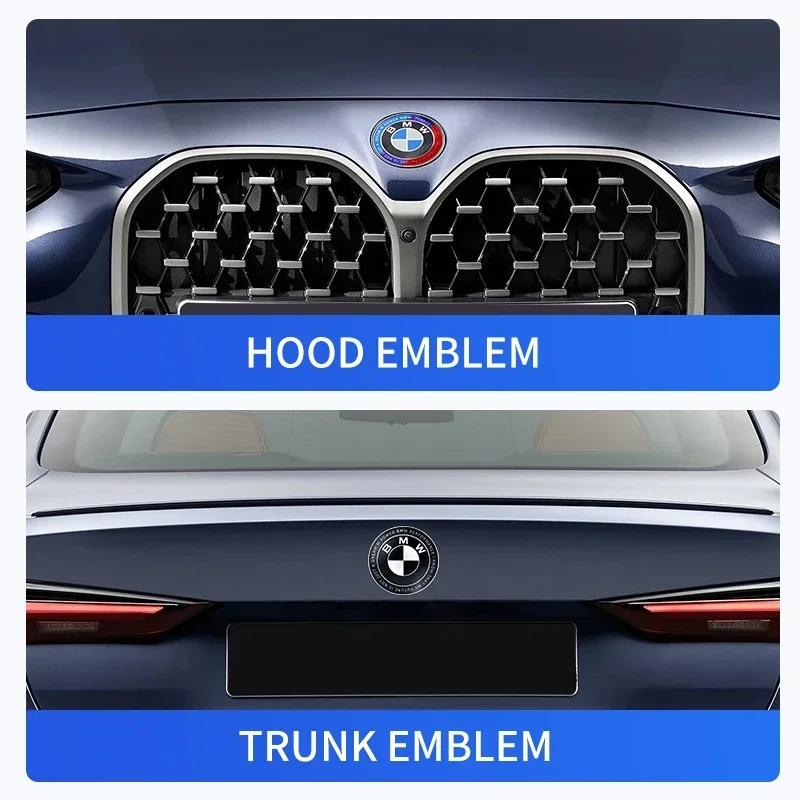 1ks 82mm ABS 2 3 díry Auto Kapota Přední Zadní Kufr Znak Logo Emblem Samolepka pro BMW E87 E46 E28 E60 G20 G03 G05 F10 E93