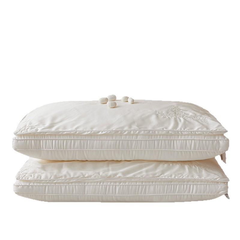 A-Grade 100% Silk Student Neck Support Pillow with 3D Double-Layer Embroidered Core - Soft & Resilient
