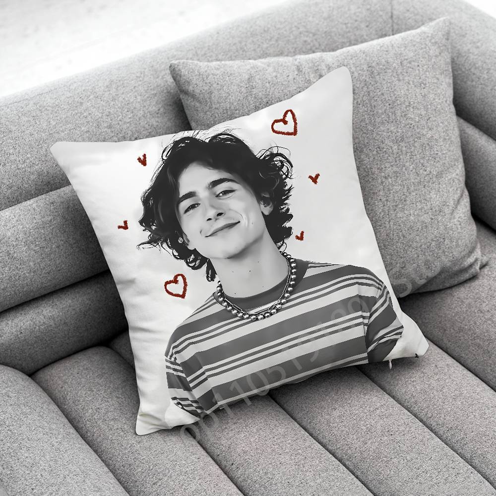 T-Timothée Chalamet Kissenbezug für 50cm 30cm 55cm 45cm 40cm quadratische Bettkissenbezug Hülle