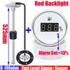 52mm Auto Digital Fuel Level Gauge 0-190 Ohm Range with Alarm Red Light Marine Oil Tank Indicator Meter 100-600mm Sensor Custom
