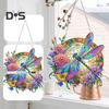 Dragonfly Pendant Special Shapes Faux Diamond Painting Kit Flower Dragonfly Patterned Hanging Ornament DIY Rhinestone Art Set for Home Decor