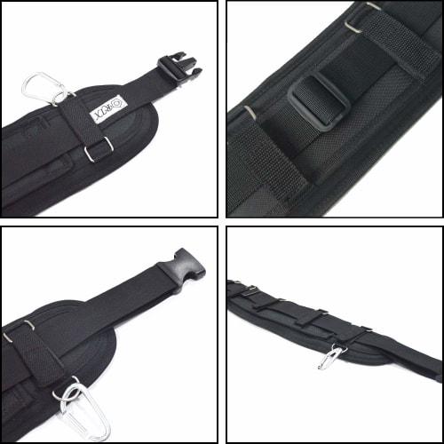 Waist Support Belt, Support Belt, Waist Support, Waist Bag, Belt for Waist Tools, Work, Cushioned, Mesh, Carabiner, 3.8cm Wide Belt, One-Touch