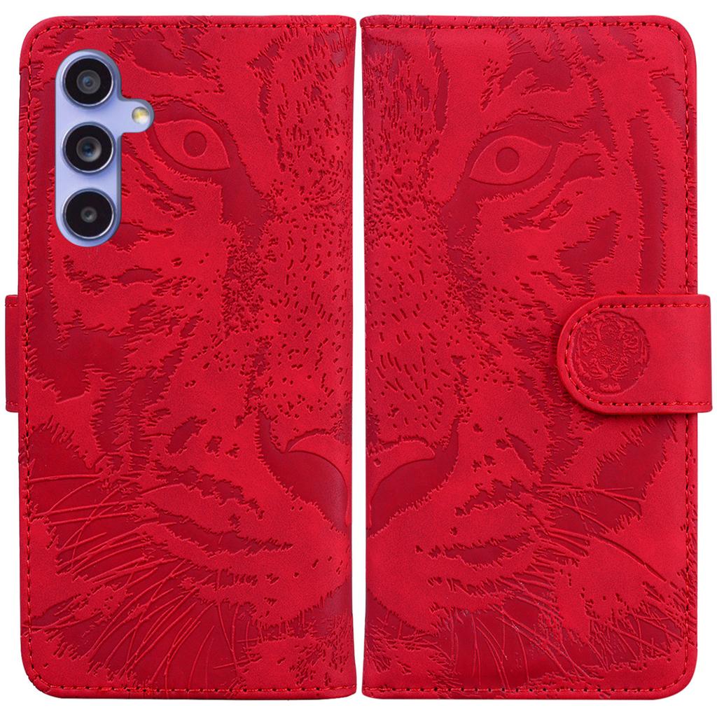 For Samsung Galaxy A35 5G Case Tiger Pattern Imprinted Leather Phone Cover