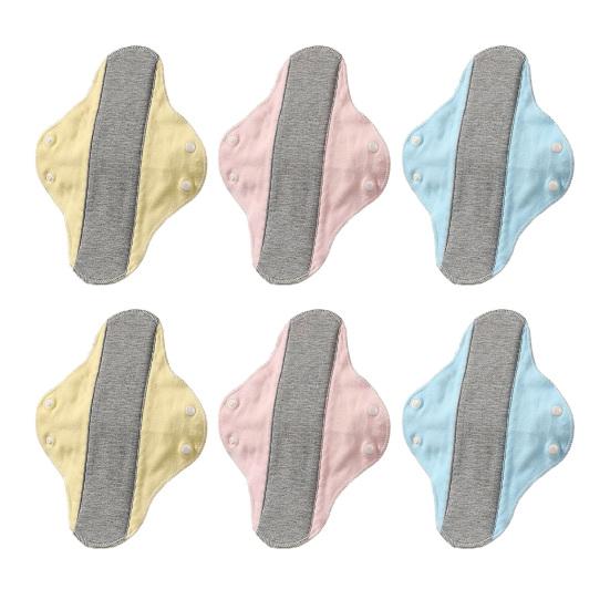 6Pcs Reusable Washable Menstrual Pads Leak-Proof Waterproof Breathable Graphene Cloth Incontinence Pads Elderly Sanitary Pads