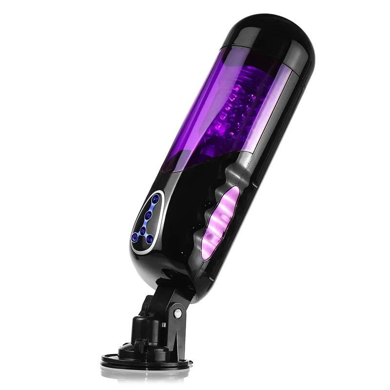 Novo dispositivo de masturbação de sucção forte para homens a vácuo telescópico rotativo aquecimento real buceta máquina de orgasmo rápido boquete brinquedos sexuais adultos