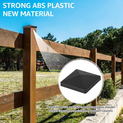 10/20 Pcs Platic Fence Post Cap Black Deck Post Caps Effective Protection Square Column Cap Railing Cover for 4 In Fence Covers