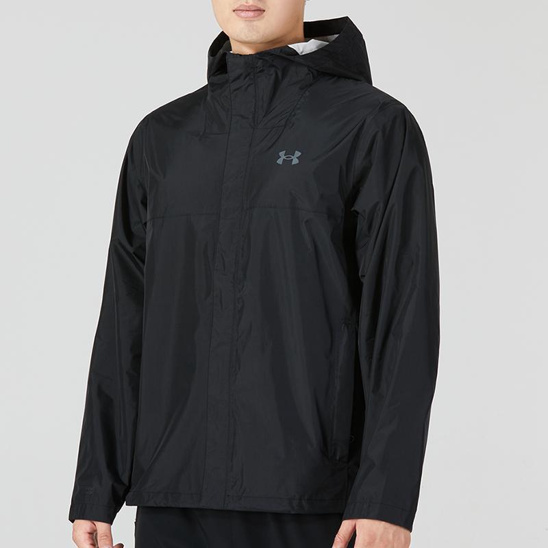 Under Armour Cloudstrike 2.0 Solid Sport Casual Hooded Jacket Men Outerwear Black 1374644-001