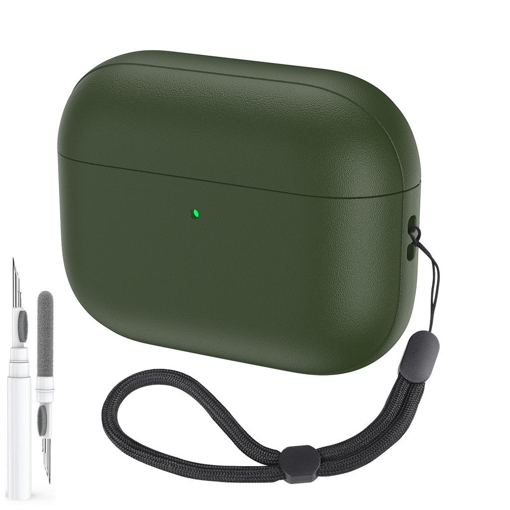 for AirPods Pro 3 Case Leather Texture Full-Body Protective For Airpods Pro 3rd Generation Case Cover with Lanyard & Cleaner Kit