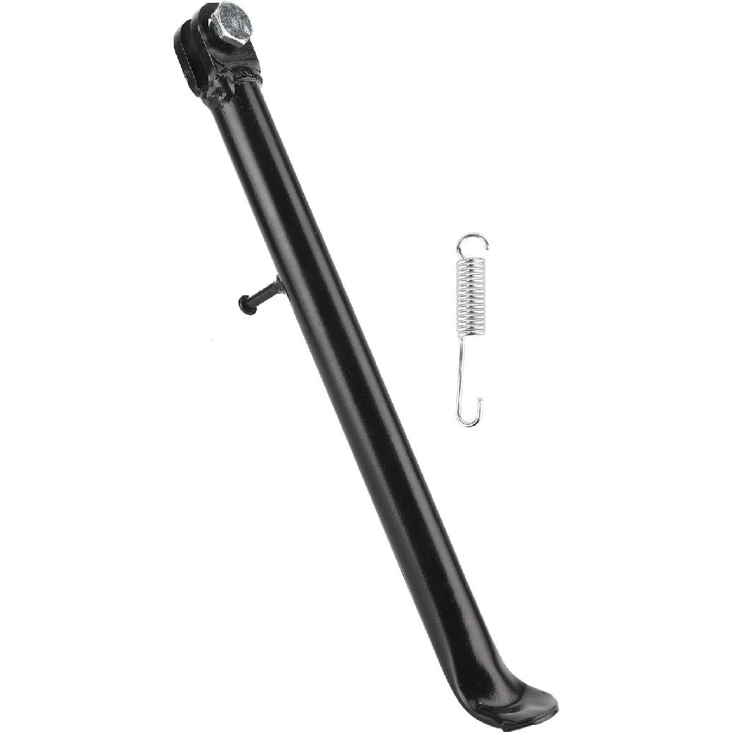 Keenso Motorcycle Kick Stand, Steel Alloy Motorbike Foot Side Support Stand Dirt Bike Side Kickstand 12in Kick Stand with Spring for SDG SSR Dirt