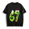 Fun Dessert Print Number 67 Casual Short Sleeve Tee Pure Cotton T-shirt