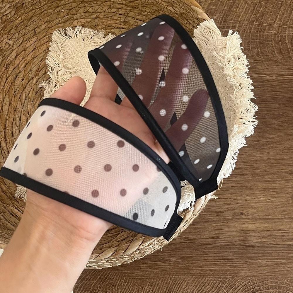 Soft Fabric Hair Hoop Polka Dot Pattern Wide Headband Comfortable Mesh Headband Travel Use