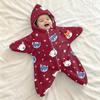 Pătură de înfășat pentru bebeluși cu imprimeu - Flanelă - Înfășătoare pentru reflexul de tresărire de Crăciun, Sac de dormit pentru nou-născuți și ieșiri