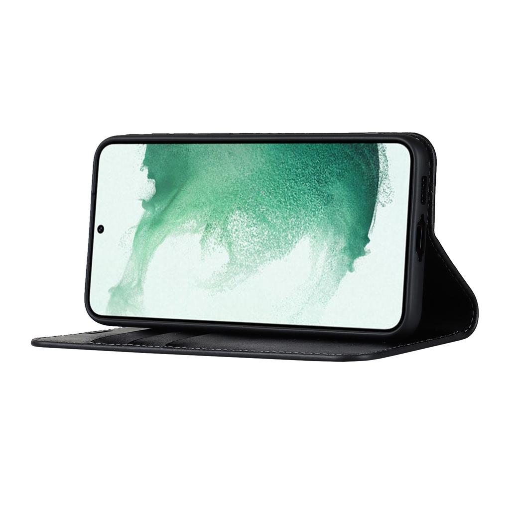 For Samsung Galaxy S23+ Magnetic Absorption Phone Cover Stand Flip Wallet Crazy Horse Texture Genuine Leather Phone Case