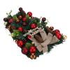 Xmas Swag Creative Artificial Spruce Xmas Teardrop Wreath with Pine Cones Balls Bow for Door Window Display Arrangement