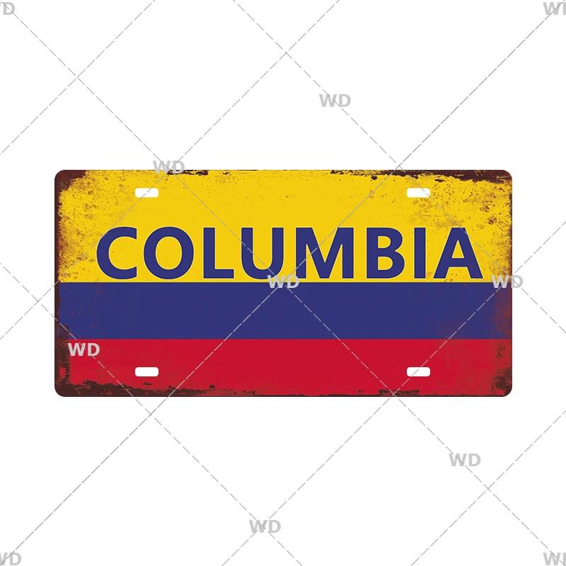 National Flag License Plate 6x12Inch Home Signs Metal Vintage Tin Sign Garage Bar Wall Signs Decor Patriots Best Gift Dustproof