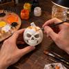 Hollowed Resin Figurine 3D Printed Pumpkin Skull Figurine, Blank DIY Paint Halloween Spooky Desktop Ornaments Statue, Ornament for Party Decoration