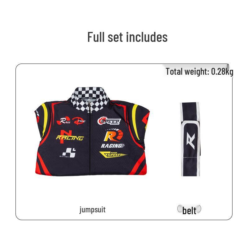 Summer Children's Breathable Racing Suit: Outdoor Karting & Beach Buggy Jumpsuit for Events