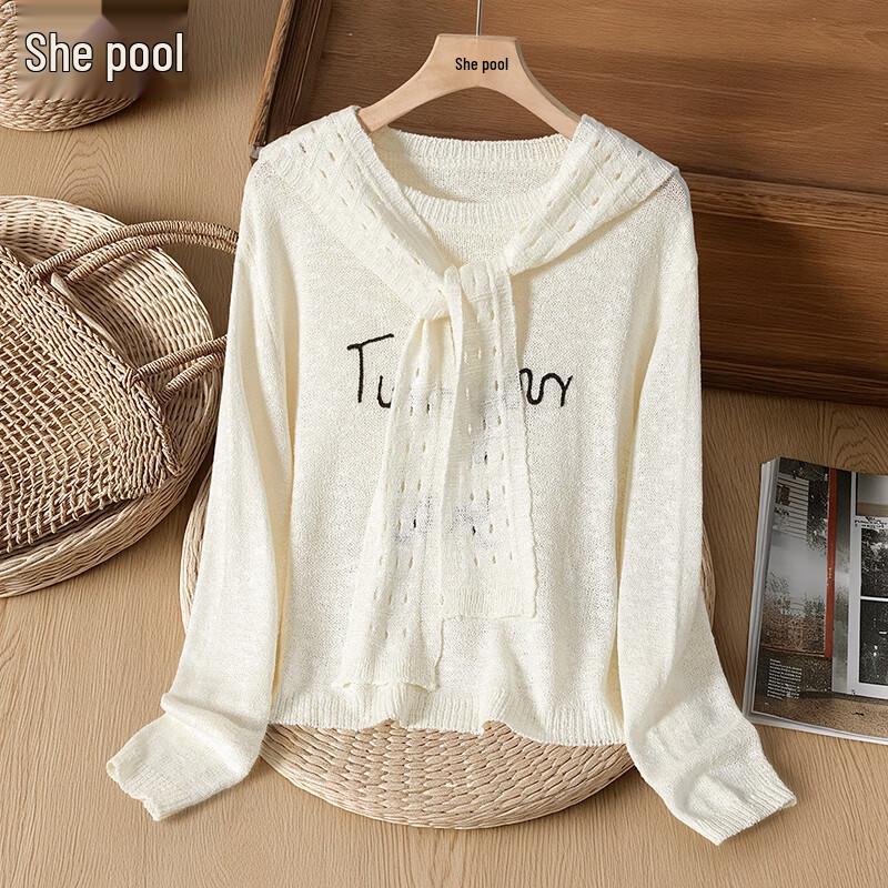 

Women s Designer Color Block Letter Knit Sweater One Size