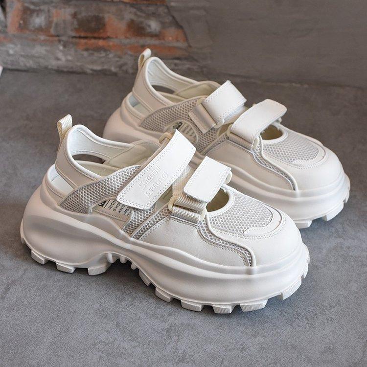 Dámské prodyšné duté tenisky Daddy 2025 Léto Nové síťované univerzální sportovní sandály s tlustou podrážkou na suchý zip Tide