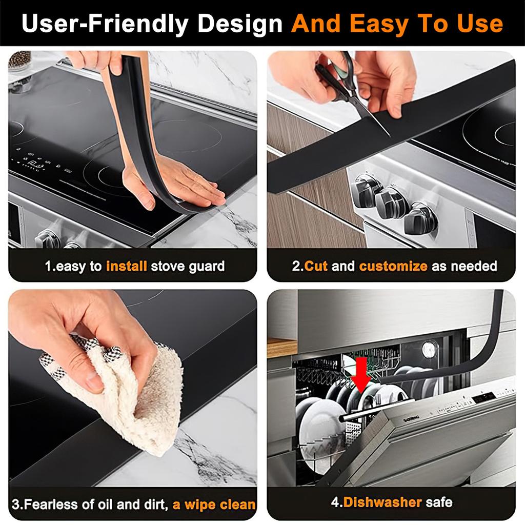 2PCS Kitchen Stovetop T-Shaped Strip Fill the Gap In the Stove Top Design for Household Practical Supplies